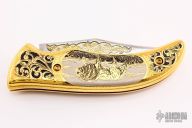 Engraved Damascus and Gold Plated Auto