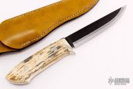Sheath Knife - Mammoth Ivory Handle by Moriya