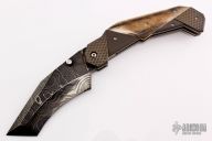 Damascus and Walrus Ivory Linerlock
