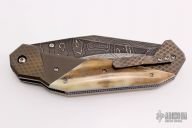 Damascus and Walrus Ivory Linerlock