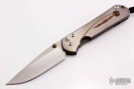 Large Sebenza 21 - Unique Graphic - Gold Sapphire Inlay