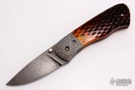 Damascus and Jigged Bone Linerlock