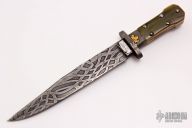 Damascus and Mammoth Ivory Miniature Bowie