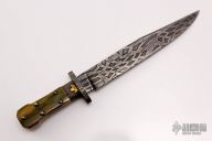 Damascus and Mammoth Ivory Miniature Bowie