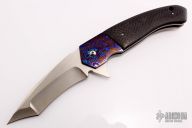 XL Framelock Flipper - Timascus and Carbon Fiber