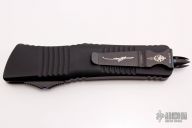 219-16 BLTI Combat Troodon Hellhound - CF Top w/ Blue Ringed Ti HW - Damascus #060