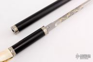 Sword Cane - Gold Engraved blade and Fittings